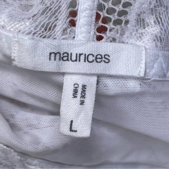 2/$15 Maurices White Lace Racerback Bralette Size Large - Picture 8 of 8
